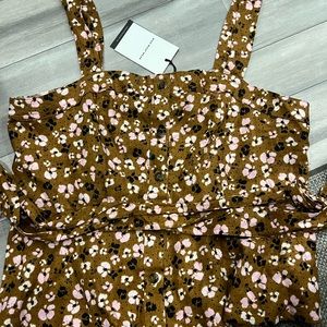 Floral who what wear tank top button down front xxl plus size